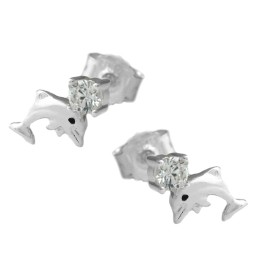 Studörhängen Dolphins With Zirconia Silver 925