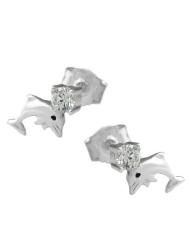 Studörhängen Dolphins With Zirconia Silver 925