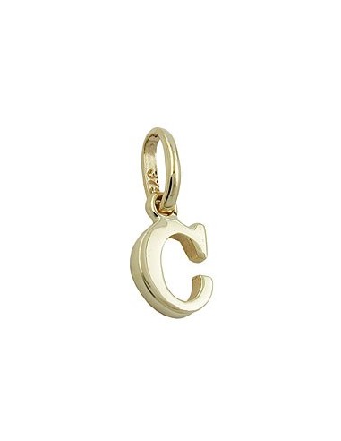 pendant 8x5mm initiale c shiny 9k gold