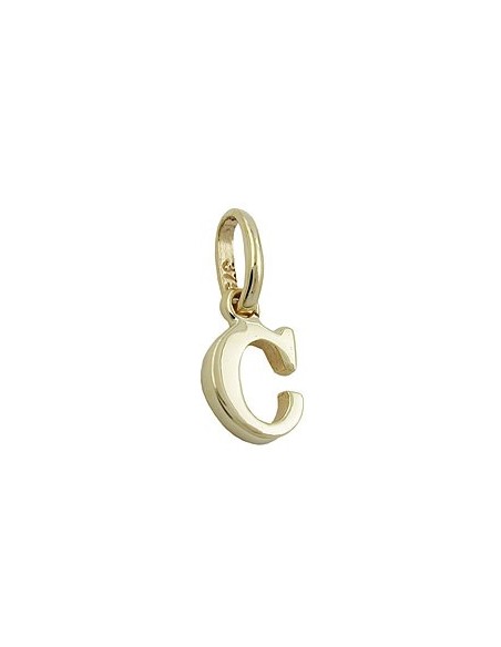 pendant 8x5mm initiale c shiny 9k gold