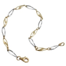 bracelet fantasy chain two-tone 9k gold