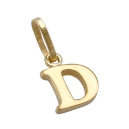 pendant 8x6mm initiale d shiny 9k gold