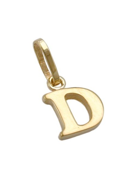 pendant 8x6mm initiale d shiny 9k gold