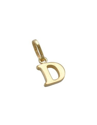 pendant 8x6mm initiale d shiny 9k gold
