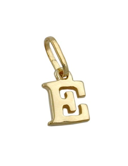pendant 8x5,5mm initiale e shiny 9k gold