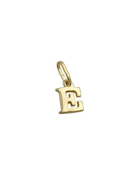 pendant 8x5,5mm initiale e shiny 9k gold