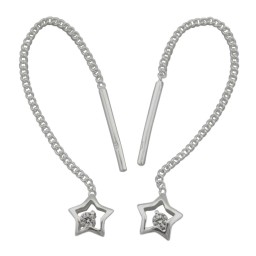 Thread Örhänge With Zirconia Silver 925