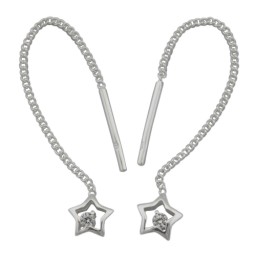 Thread Örhänge With Zirconia Silver 925