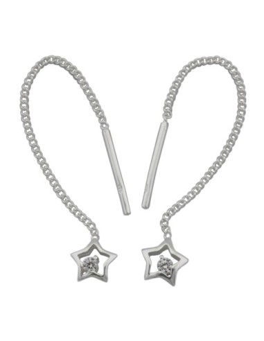 Thread Örhänge With Zirconia Silver 925
