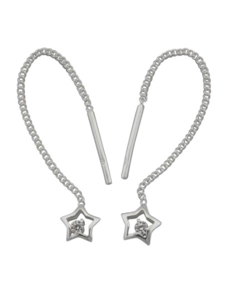 Thread Örhänge With Zirconia Silver 925