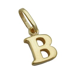 pendant 8x6mm initiale b shiny 9k gold