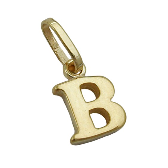 pendant 8x6mm initiale b shiny 9k gold