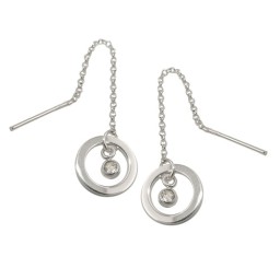 Thread Örhängen Ring+Zirconia Silver 925