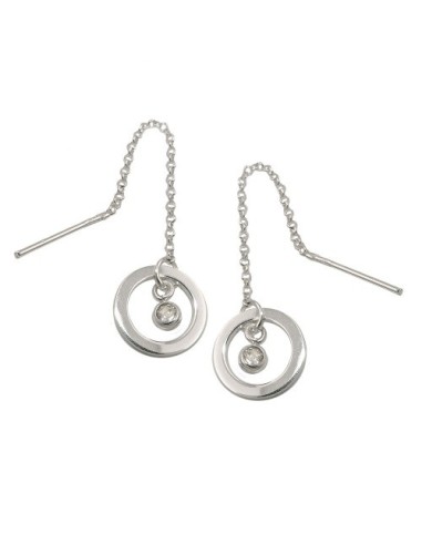 Thread Örhängen Ring+Zirconia Silver 925