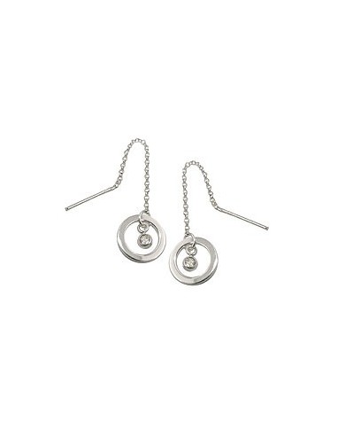Thread Örhängen Ring+Zirconia Silver 925