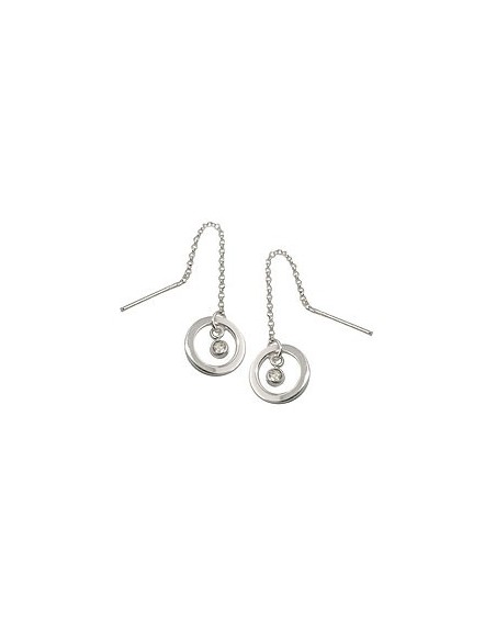 Thread Örhängen Ring+Zirconia Silver 925