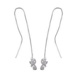 Thread Örhängen With Cat Silver 925