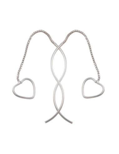 Thread Örhängen With Heart Silver 925