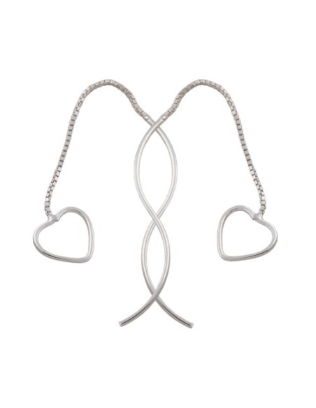 Thread Örhängen With Heart Silver 925