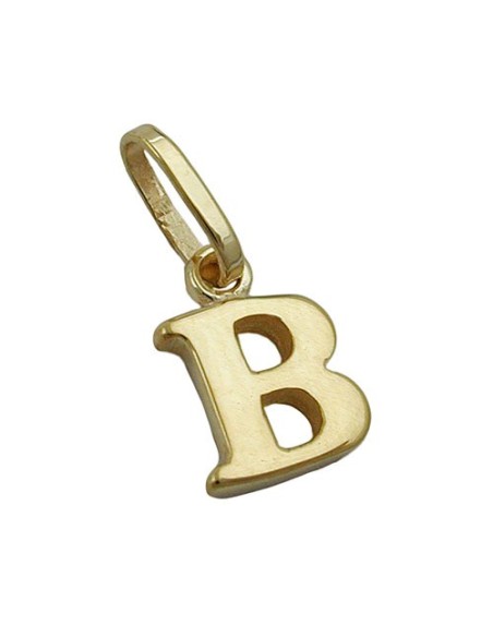 pendant 8x6mm initiale b shiny 9k gold