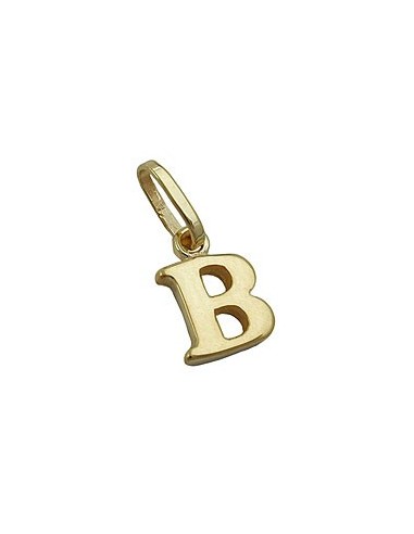 pendant 8x6mm initiale b shiny 9k gold