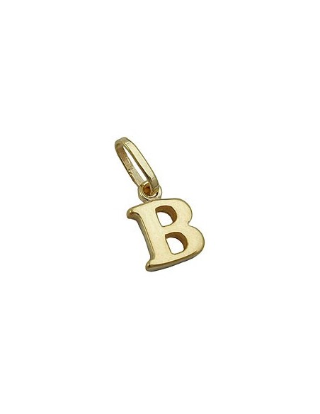pendant 8x6mm initiale b shiny 9k gold