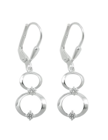Örhänge 2 Rings Zirconia Silver 925
