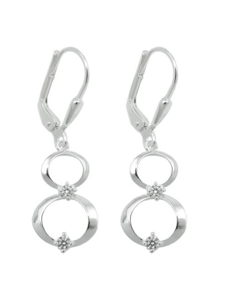 Örhänge 2 Rings Zirconia Silver 925