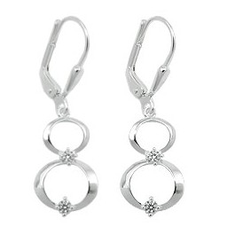 Örhänge 2 Rings Zirconia Silver 925