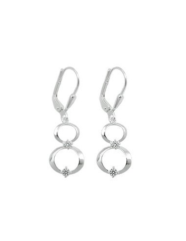 Örhänge 2 Rings Zirconia Silver 925