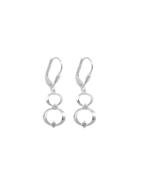 Örhänge 2 Rings Zirconia Silver 925