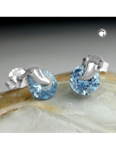Örhänge Aquamarine Round Silver 925