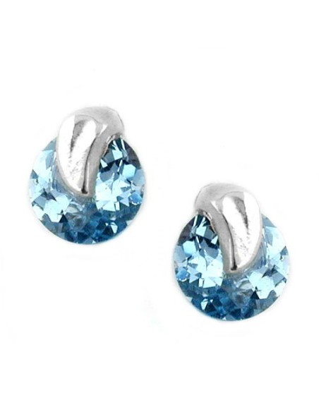 Örhänge Aquamarine Round Silver 925