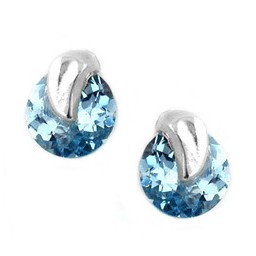 Örhänge Aquamarine Round Silver 925