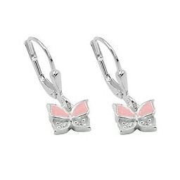Örhänge Butterfly Rose-White Silver 925