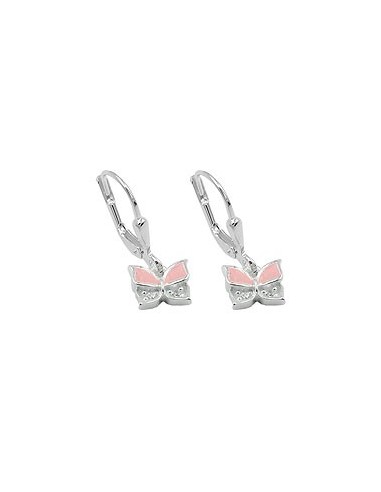 Örhänge Butterfly Rose-White Silver 925