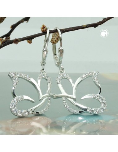 Örhänge Butterfly Zirconia Silver 925