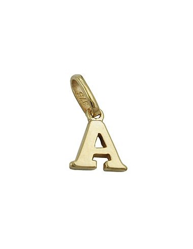 pendant 8x6,5mm initiale a shiny 9k gold
