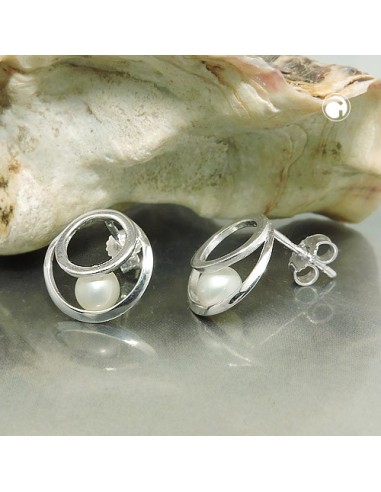 Örhänge Circle With Pearl Silver 925