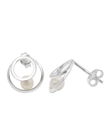 Örhänge Circle With Pearl Silver 925
