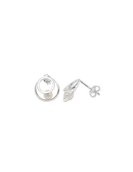 Örhänge Circle With Pearl Silver 925