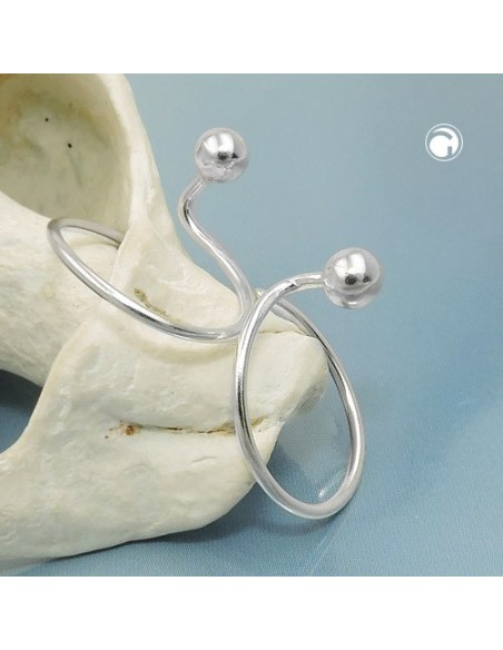 Örhänge Ear Cuffs Spiral Ball Silver 925