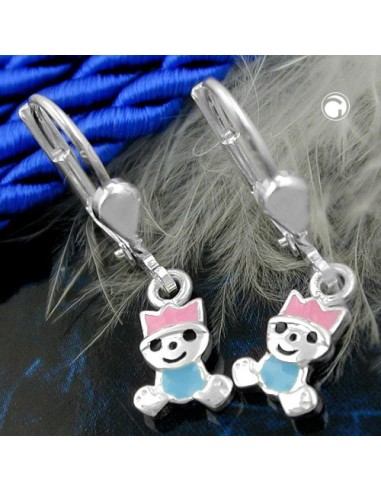 Örhänge Leverback Pink-Blue Silver 925