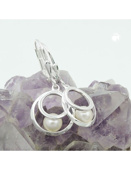 Örhänge Rings With Pearl Silver 925