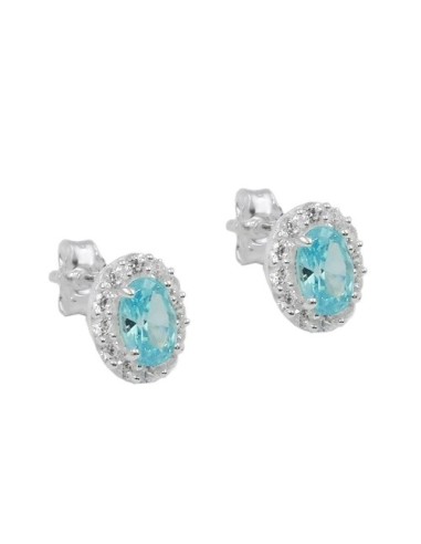 Örhänge Studs Aqua Zirconias Silver 925