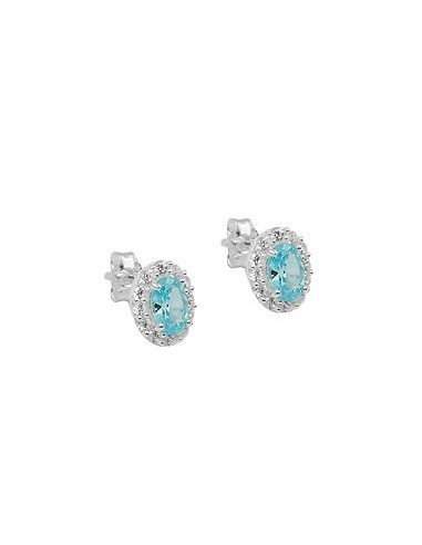 Örhänge Studs Aqua Zirconias Silver 925