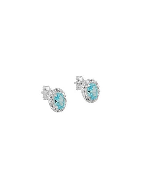 Örhänge Studs Aqua Zirconias Silver 925