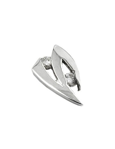 pendant 10x6mm with zirconias 9k white gold
