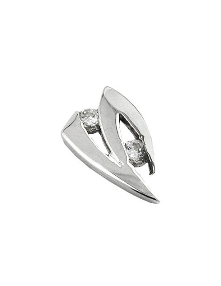 pendant 10x6mm with zirconias 9k white gold