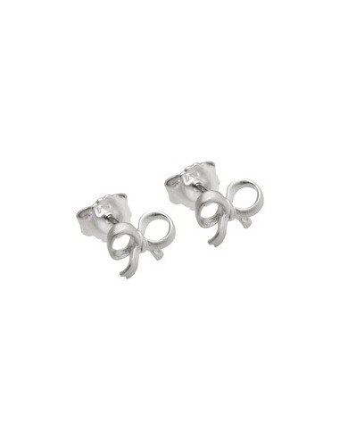 Örhänge Studs Loop Matted Silver 925